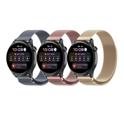 Ремешок универсальный 20 мм Milanese Loop Design для Amazfit, Samsung, Huawei (Pink)