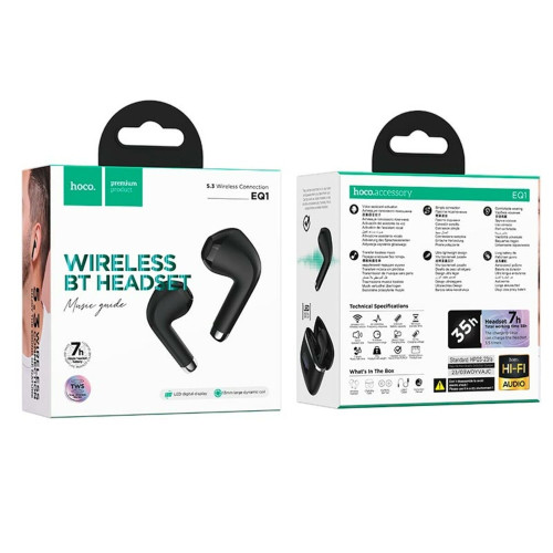Наушники Bluetooth Hoco EQ1 TWS (Black)