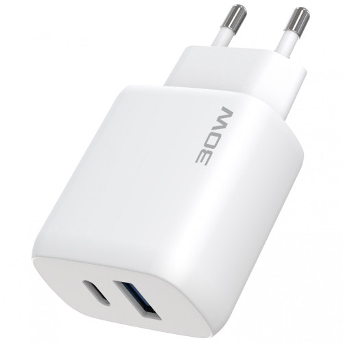 Сетевое зарядное устройство Proove Silicone Power 2 USB-C (30W) с кабелем Type-C – Type-C (White)