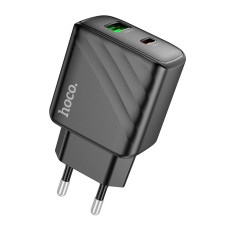 Сетевое зарядное устройство Hoco CS23A USB-A+USB-C (30W · 3A) (Black)
