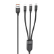 Кабель Hoco U104 Ultra charging 3-в-1 USB-A – Lightning/Micro-USB/Type-C (1.2 м · 66W · 6A) (Black)