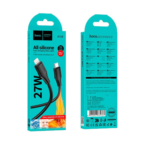 Кабель Hoco X124 Type-C – Lightning (1 м · 27W · 3A) (Black)