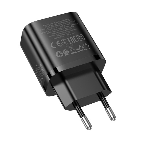 Сетевое зарядное устройство Borofone BA83A USB-A+USB-C (20W · 3A) (Black)