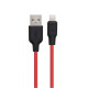 Кабель Hoco X21 Plus Silicone USB-A – Lightning (0.25 м · 12W · 2.4A) (Red/Black)