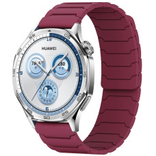 Ремінець універсальний 20 мм Dual-color Magnetic для Amazfit, Samsung, Huawei (Wine Red)
