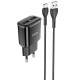 Сетевое зарядное устройство Hoco C88A 2xUSB-A (12W · 2.4A) с кабелем USB-A – Type-C (Black)