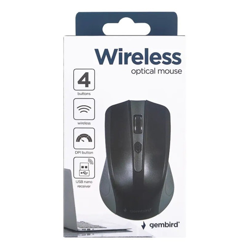 Мишка бездротова Gembird MUSW-4B-04-GB (Gray/Black)
