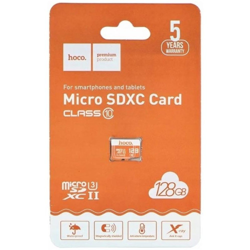 Карта памяти Hoco microSDXC 128GB (Orange)