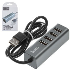 USB-хаб Hoco HB1 (4xUSB-A · 0.8 м) (Gray)