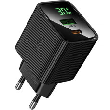 Сетевое зарядное устройство Hoco CS84A USB-A+USB-C (30W · 3A) (Black)