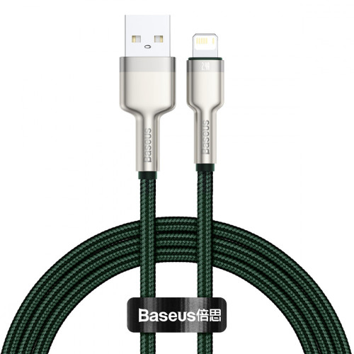 Кабель Baseus Cafule Metal USB-A – Lightning (2 м · 20W · 2.4A) (CALJK-B06) (Green)