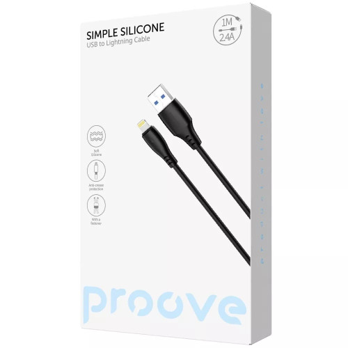 Кабель Proove Simple Silicone USB-A – Lightning (1 м · 12W · 2.4A) (White)