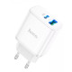 Сетевое зарядное устройство Hoco C105A USB-A+USB-C (20W · 3A) (White)