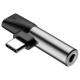 Переходник Baseus L41 Type-C – Type-C + 3.5 мм (Black)