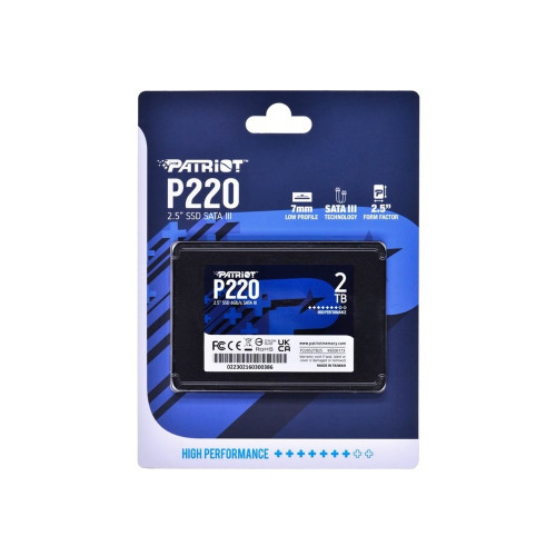SSD-накопитель Patriot P220 2TB 2.5 SATA III (Black)