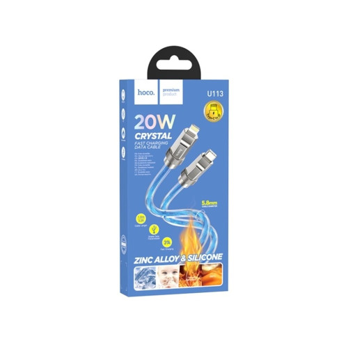 Кабель Hoco U113 Type-C – Lightning (1 м · 20W · 3A) (Blue)