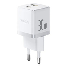 Сетевое зарядное устройство Baseus Palm Fast Charger USB-A+USB-C (30W · 3A) (P1011160A213-00) (White)