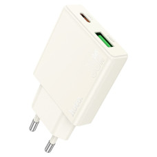 Сетевое зарядное устройство Hoco N45 USB-A+USB-C (30W · 3A) (White)