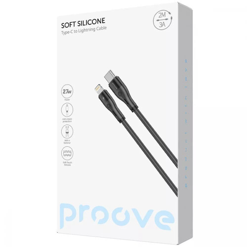 Кабель Proove Soft Silicone Type-C – Lightning (2 м · 27W · 3A) (Black)