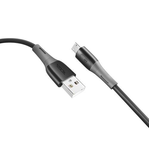 Кабель Ridea RC-SI35 SiliconePro USB-A – Micro-USB (1 м · 12W · 2.4A) (Black)