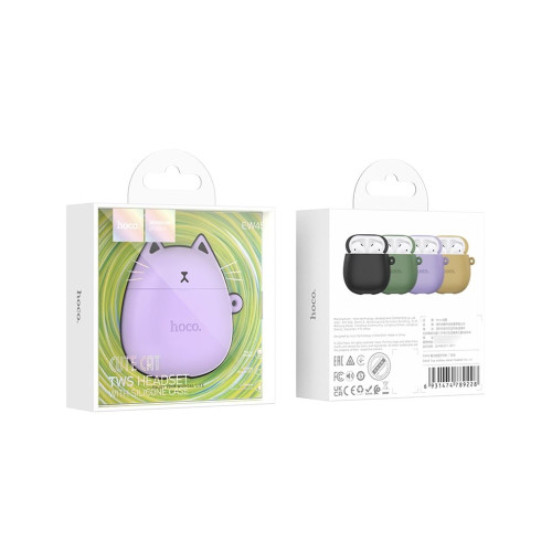 Наушники Bluetooth Hoco EW45 Cat TWS (Lilac)