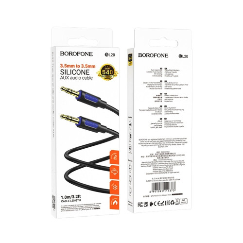 Аудиокабель AUX Borofone BL20 3.5 мм (1 м) (Black)