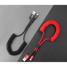 Кабель Baseus Fish eye Spring Data USB-A – Lightning (1 м · 10W · 2A) (CALSR-01) (Black)