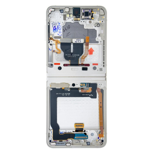 Дисплей для Samsung F711 Galaxy Z Flip3 (5G) с тачскрином в рамке (Cream) (Original) (внутренний)
