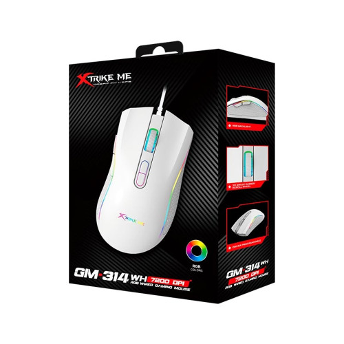 Мышка проводная Xtrike Me GM-314 (7200 DPI) (White)
