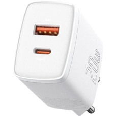 Сетевое зарядное устройство Baseus Compact USB-A+USB-C (20W · 3A) (CCXJ-B02) (White)