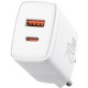 Сетевое зарядное устройство Baseus Compact USB-A+USB-C (20W · 3A) (CCXJ-B02) (White)