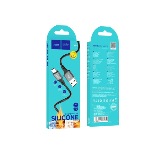 Кабель Hoco X86 USB-A – Type-C (1 м · 15W · 3A) (Black)