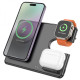 Бездротовий зарядний пристрій для Apple Hoco CQ1 3в1 (15W) (Black)
