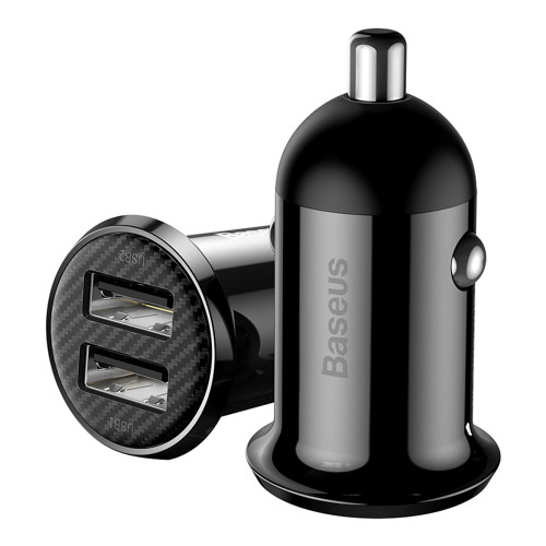 Автомобильное зарядное устройство Baseus Grain Pro 2xUSB-A (24W · 4.8A) (Black)