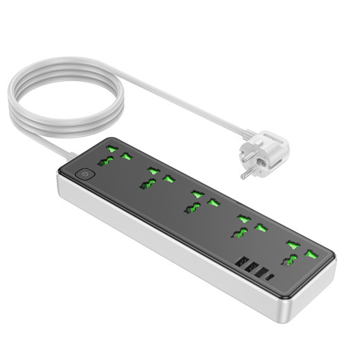 Сетевой фильтр Hoco AC13A на 5 розеток (17W · 4xUSB-A · 1.5 м) (Black)