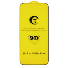 Защитное стекло CT 9D для Apple iPhone 15 Pro Max (Full Glue) (Black)