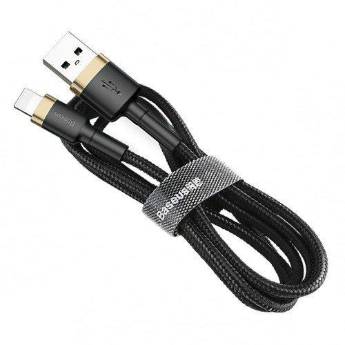 Кабель Baseus Cafule USB-A – Lightning (2 м · 12W · 1.5A) (CALKLF-CV1) (Black/Gold)