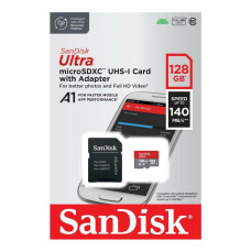 Карта пам'яті SanDisk Ultra microSDXC 128GB Class 10 UHS-I A1 + адаптер SD