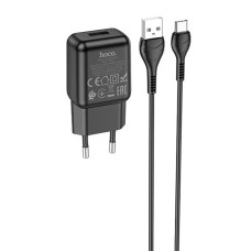 Сетевое зарядное устройство Hoco C96A USB-A (10.5W · 2.1A) с кабелем USB-A – Type-C (Black)