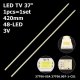 Бокова підсвітка для телевізора Changhong 37″ 37T06-05A (1 планка 420 мм, 48 LED 5x3 мм, 3 В)