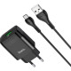 Мережевий зарядний пристрій Hoco C72Q USB-A (18W · 3A) з кабелем USB-A – Micro-USB (Black)