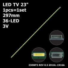 Боковая подсветка для телевизора LG 23″ 230WF3 (1 планка 297 мм, 36 LED 7x2 мм, 3 В)