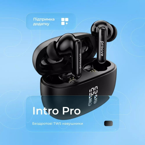 Наушники Bluetooth Proove Intro Pro TWS with ANC (APP) (Black)