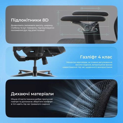 Ергономічне крісло Proove Founder (Gray)