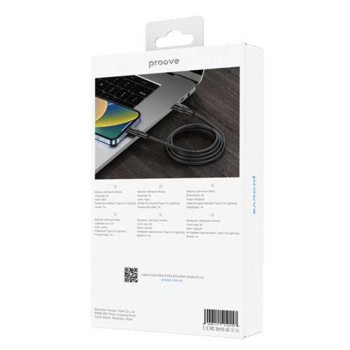 Кабель Proove Dense Metal Type-C – Lightning (1 м · 27W · 3A) (Black)