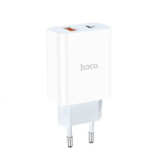 Сетевое зарядное устройство Hoco C97A USB-A+USB-C (20W · 3A) (White)
