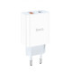 Сетевое зарядное устройство Hoco C97A USB-A+USB-C (20W · 3A) (White)