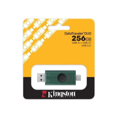 Флешка Kingston DT DuoG2 256GB USB 3.2 Type-C (Black/Green)