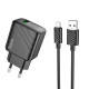 Сетевое зарядное устройство Hoco CS21A USB-A (18W · 3A) с кабелем USB-A – Micro-USB (Black)
