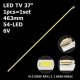 Бокова підсвітка для телевізора Changhong 37″ 6916L1088A Rev1.1 (1 планка 463 мм, 54 LED 7x3 мм, 6 В)